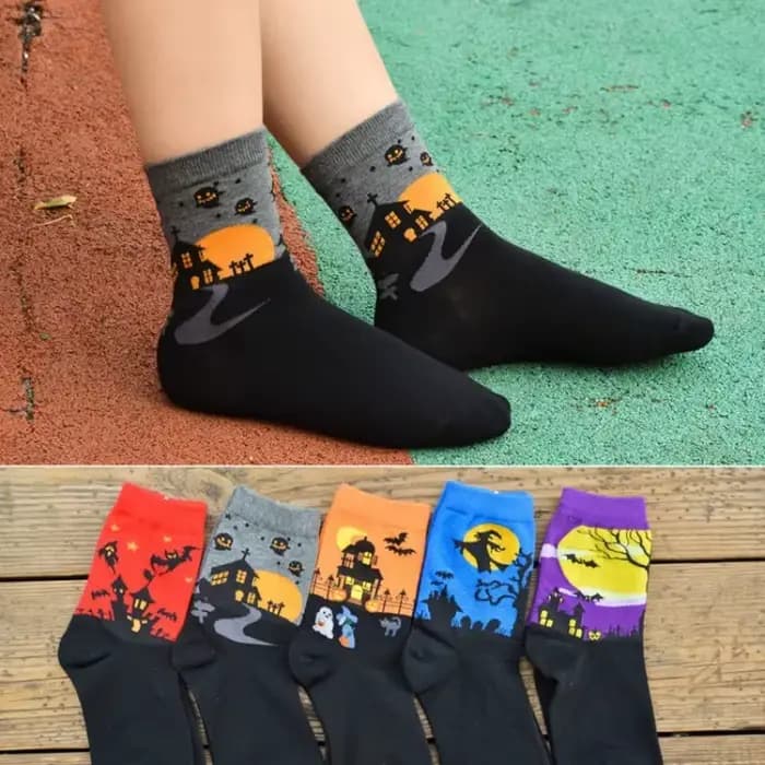 Mode femmes coton chaussettes Halloween horreur Cosplay décontracté cheville