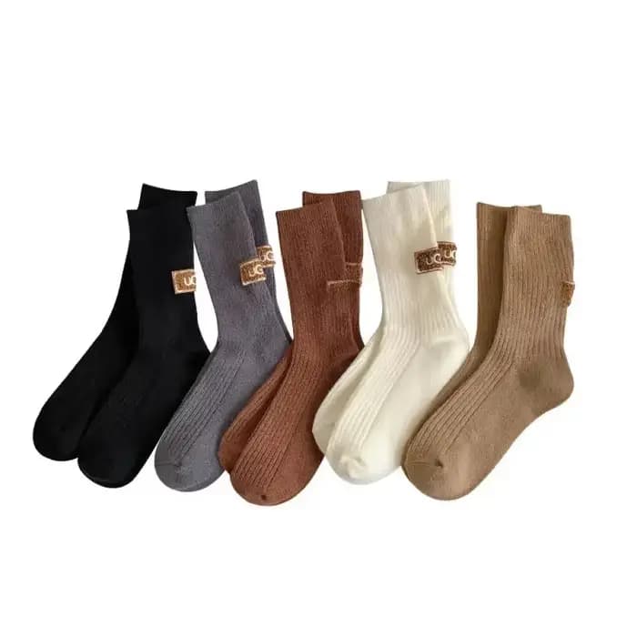 1/3 paires hiver épais chaud rembourré chaussettes couleur unie mi-mollet
