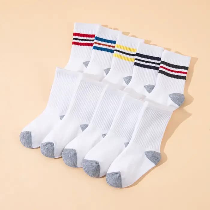 10 paires de chaussettes de sport mi-mollet pour enfants