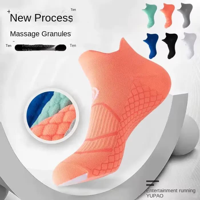 Chaussettes de sport pour hommes, chaussettes de course, semelle massante, chaussettes fines toutes saisons, respirantes, séchage rapide, chaussettes de marathon à la cheville