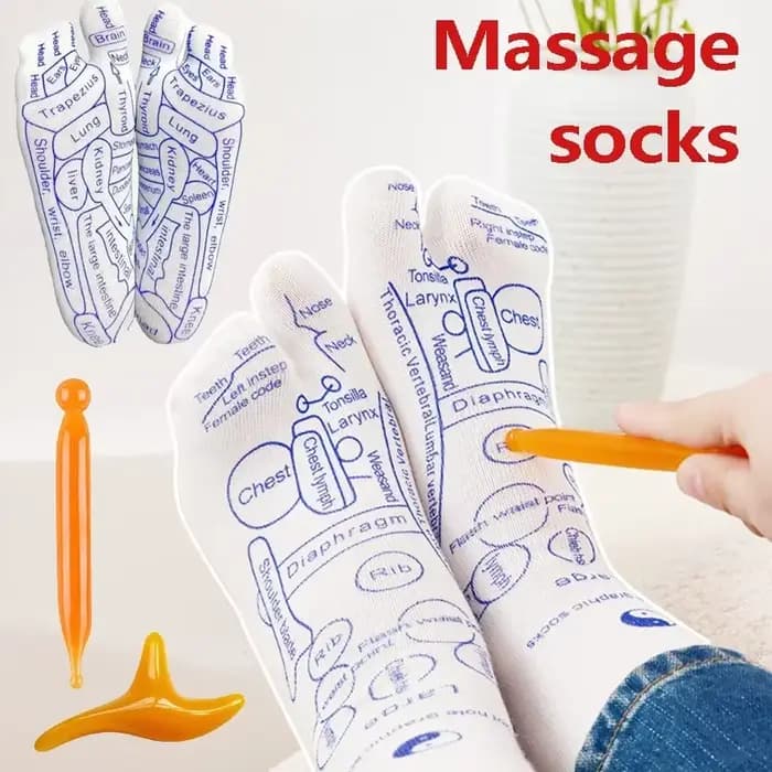 Massage des pieds chaussettes d'acupression soulager les pieds fatigués chaussettes Acupoint masseur de pieds chaussettes de réflexologie physiothérapie outil de soin des pieds