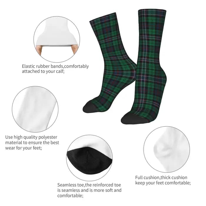 Chaussettes personnalisées amusantes en Tartan National écossais pour hommes