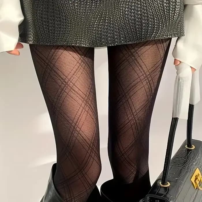 Collants semi-transparents à la mode, fins et extensibles, amincissants, Sexy, motif diamant classique, bas pour femmes, bonneterie