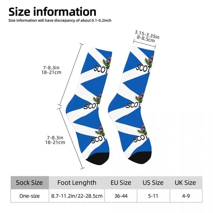 Ecosse Saltire drapeau écossais St Andrews croix et chardon chaussettes Harajuku bas toutes saisons