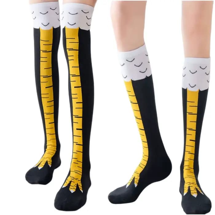 Chaussettes longues à imprimé de pieds jetables pour femmes