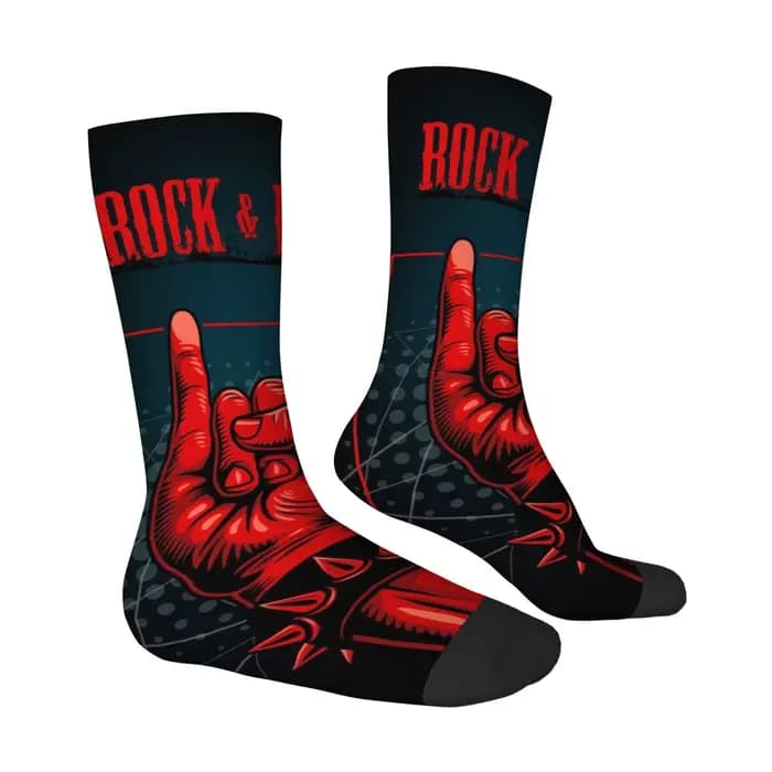 ROCK & ROLL Street Hip-Hop chaussettes pour hommes nouveauté drôle heureux équipage