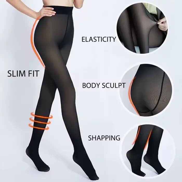 Collants thermiques doublés de fourrure pour femmes, chaussettes d'hiver chaudes, taille haute, élasticité, sourire, leggings pour dames