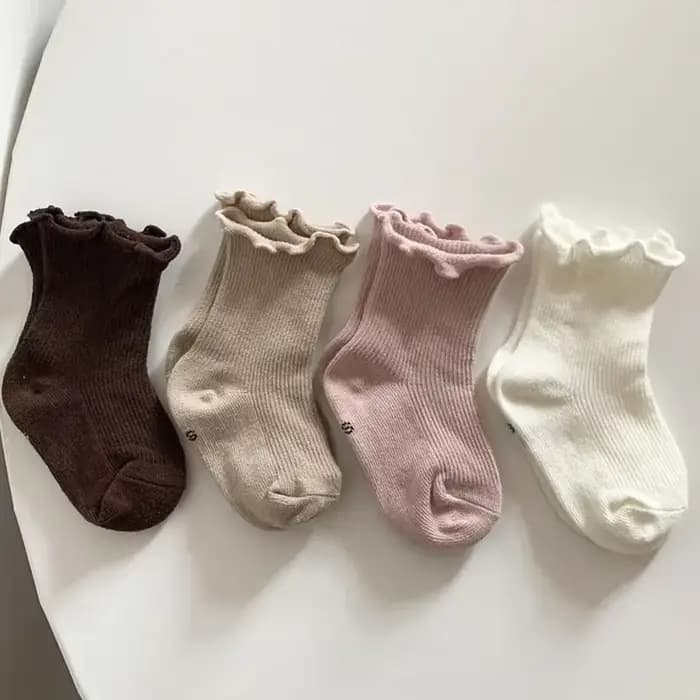 Chaussettes mi-longues en coton pour nouveau-né fille