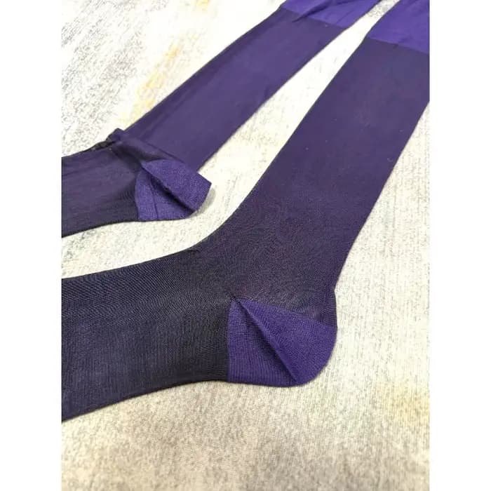 Grande taille hommes chaussettes longues de haute qualité couleur unie violet Nylon genou