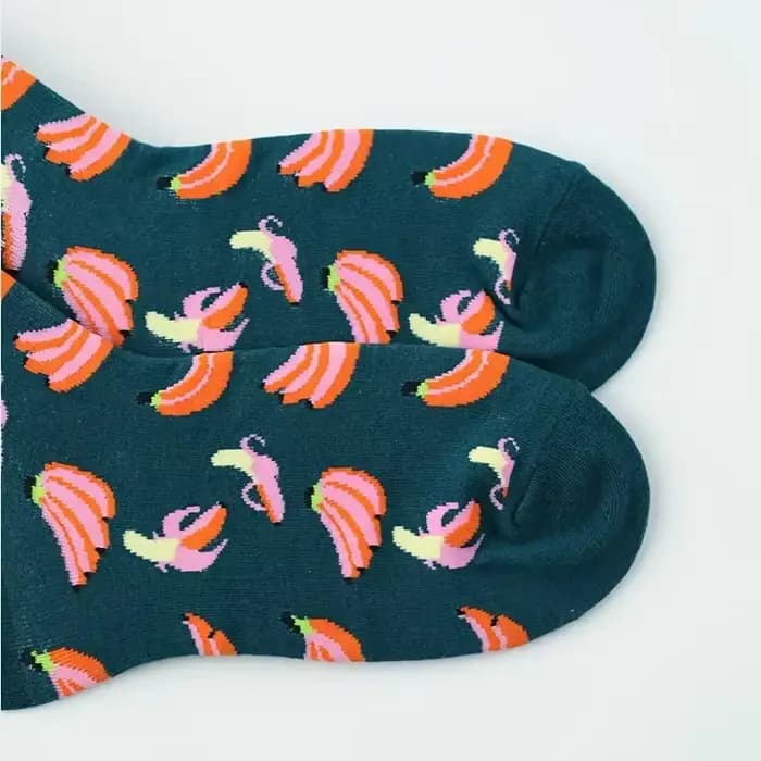 5 paires de chaussettes pour hommes à motifs d'animaux alimentaires