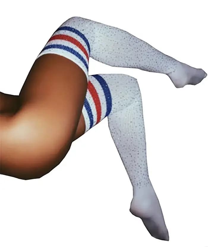 Femmes diamants doux tricot sur genou cuisse-haute hiver chaud longues chaussettes cuisse haute