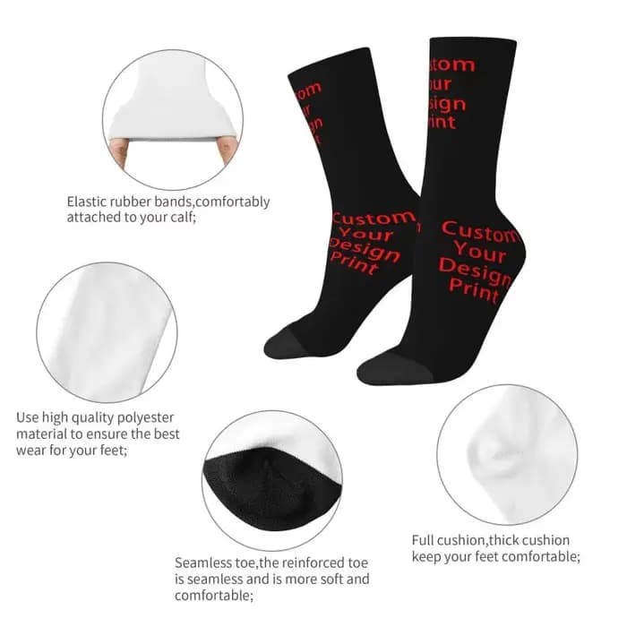 Personnalisez votre conception chaussettes pour femmes hommes Stretch été automne hiver
