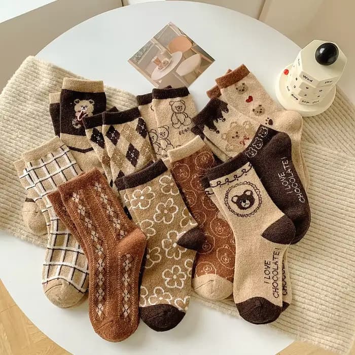Chaussettes tube épaisses en laine Kawaii pour femmes