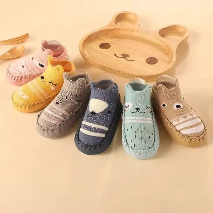 Chaussettes pour bébé, pantoufles avec semelles en caoutchouc