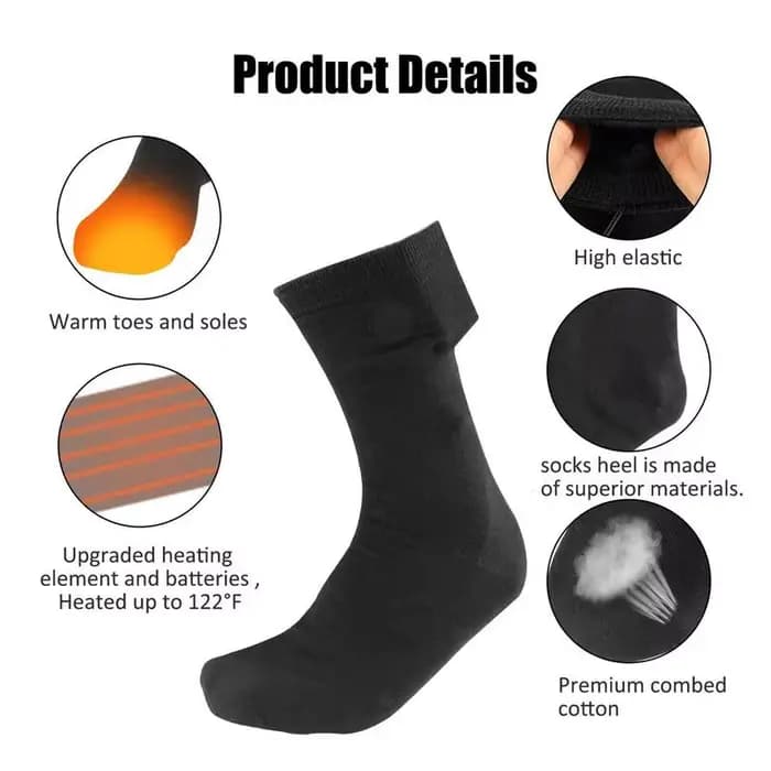 Chaussettes chauffantes rechargeables USB température constante fièvre