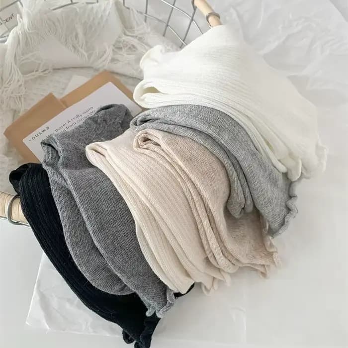Chaussettes respirantes en maille fine pour femmes, absorbant la sueur, bord roulé dans le tube, monochromatique, simple, mode, printemps, été