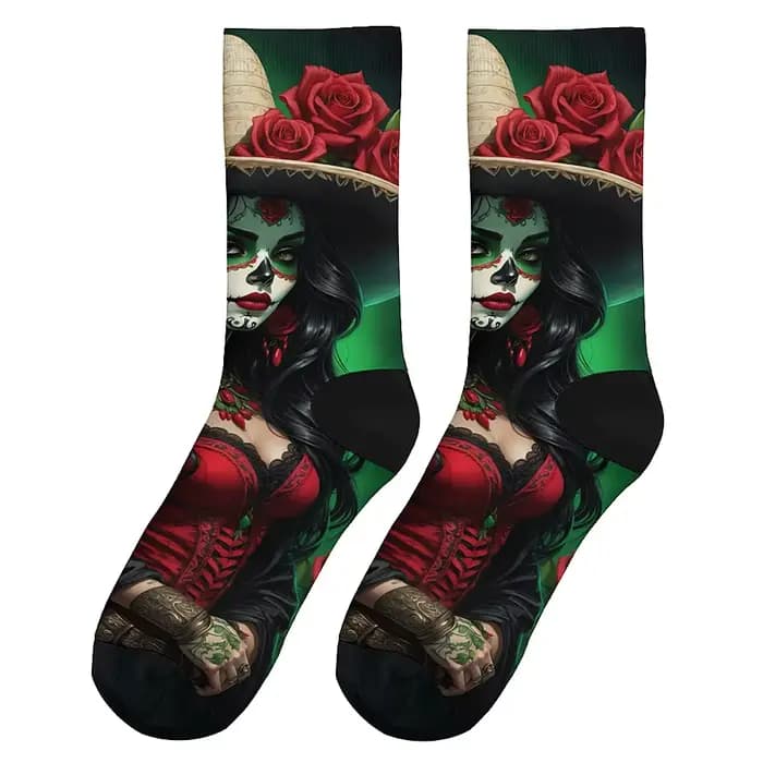 Chaussettes sur le thème du jour des morts pour hommes