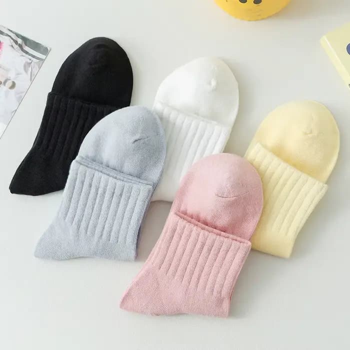 5 paires/lot coton chaussette femmes nouveau frais couleur unie respirant décontracté