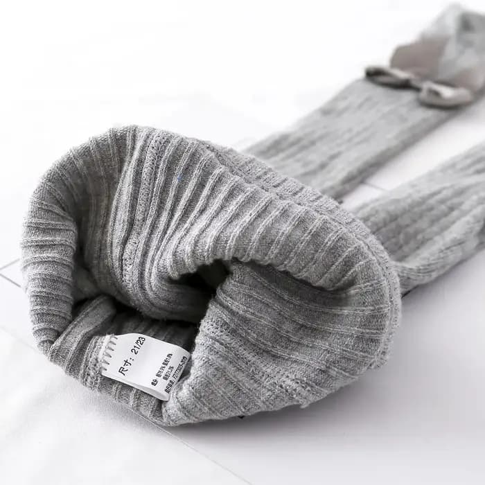 Collants à nœud papillon mignon pour filles tricoté coton hiver
