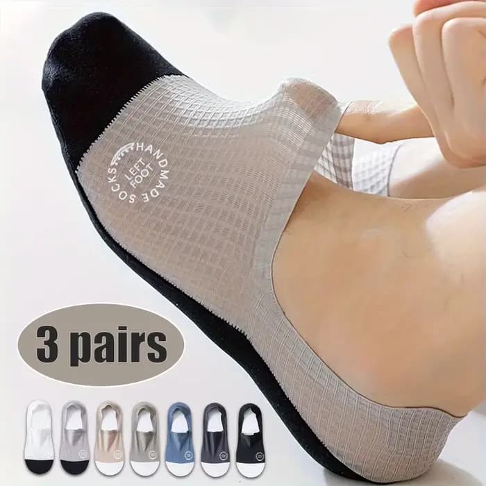 3 paires de chaussettes invisibles pour hommes