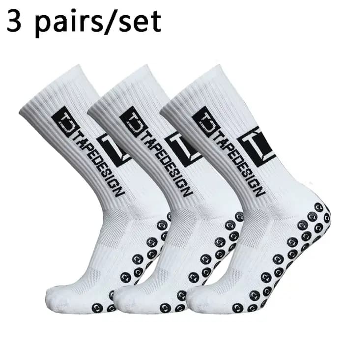 Chaussettes de football anti-aldes pour hommes et femmes, chaussettes de sport de plein air, chaussettes de yoga, chaussettes de football Grip, 3 paires
