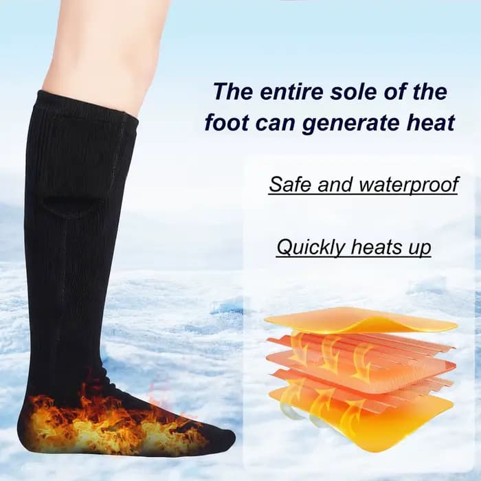 Chaussettes chauffantes rechargeables USB pour hommes et femmes