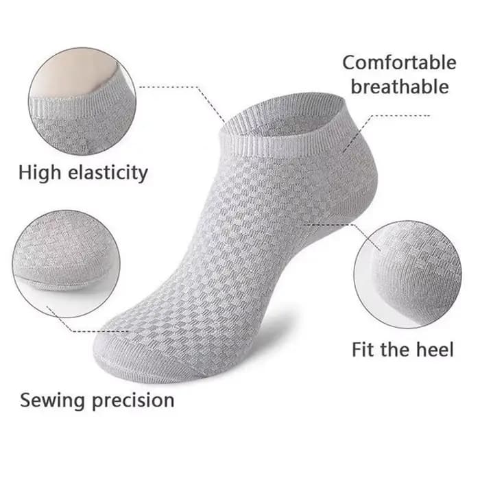 5 paires/chaussettes en tissu de bambou pour hommes chaussettes décontractées en Fiber de bambou de haute qualité respirant antibactérien déodorant chaussettes de cheville pour hommesEU45