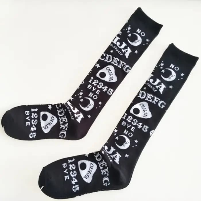 Chaussettes japonaises douces pour femmes et filles, Harajuku Goth Sweet Lolita Jk Punk Rocker Style, chaussettes respirantes, bas hauts aux genoux
