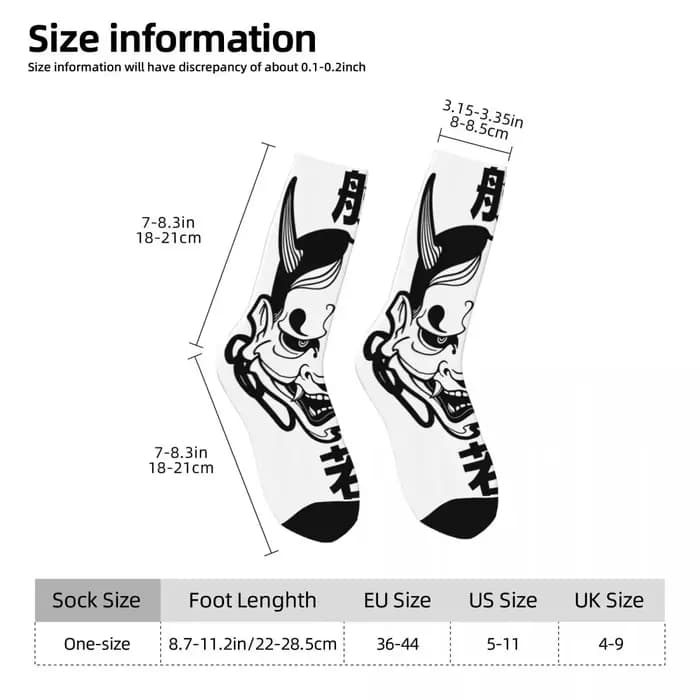 Chaussettes pour hommes Hannya masque bas hiver élégant moyen doux