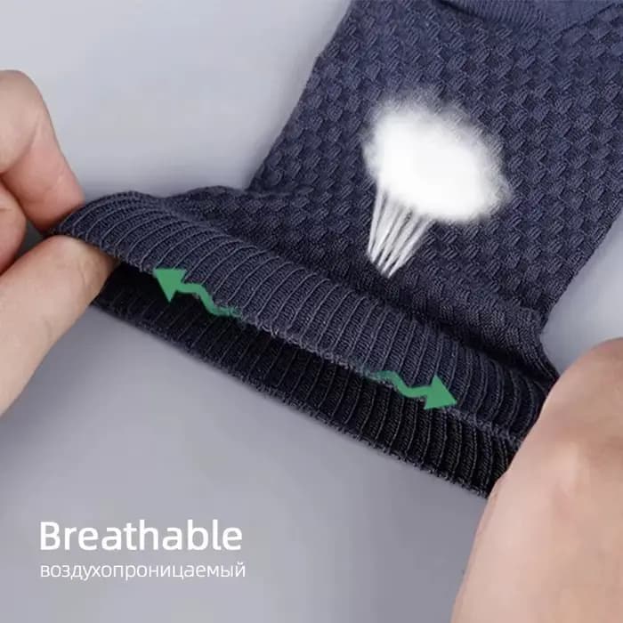 Chaussettes d'équipage d'affaires en fibre de bambou pour hommes