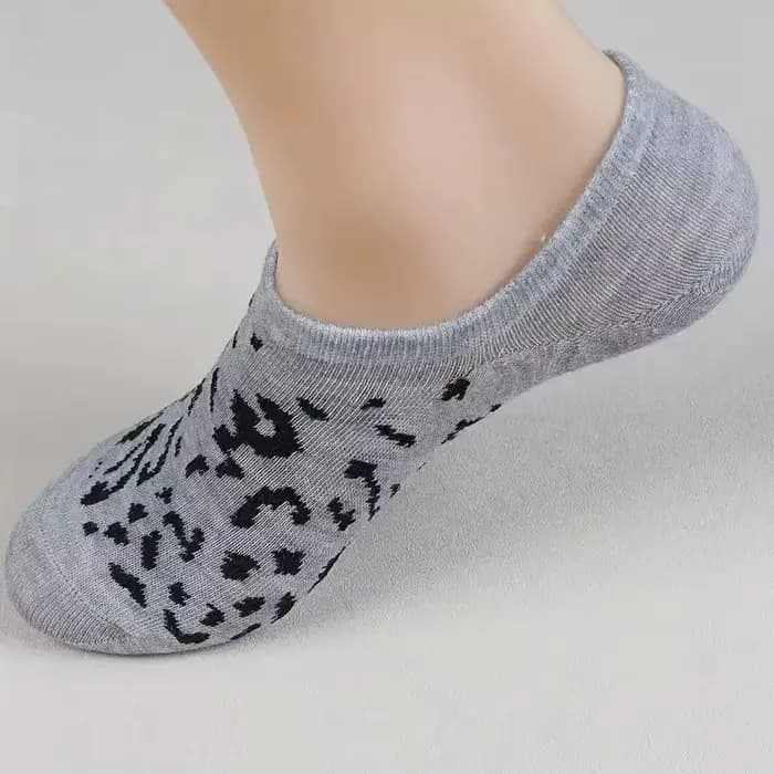 6/12 paires femmes imprimé léopard bateau chaussettes à la mode impression doux confortable absorbant la sueur respirant