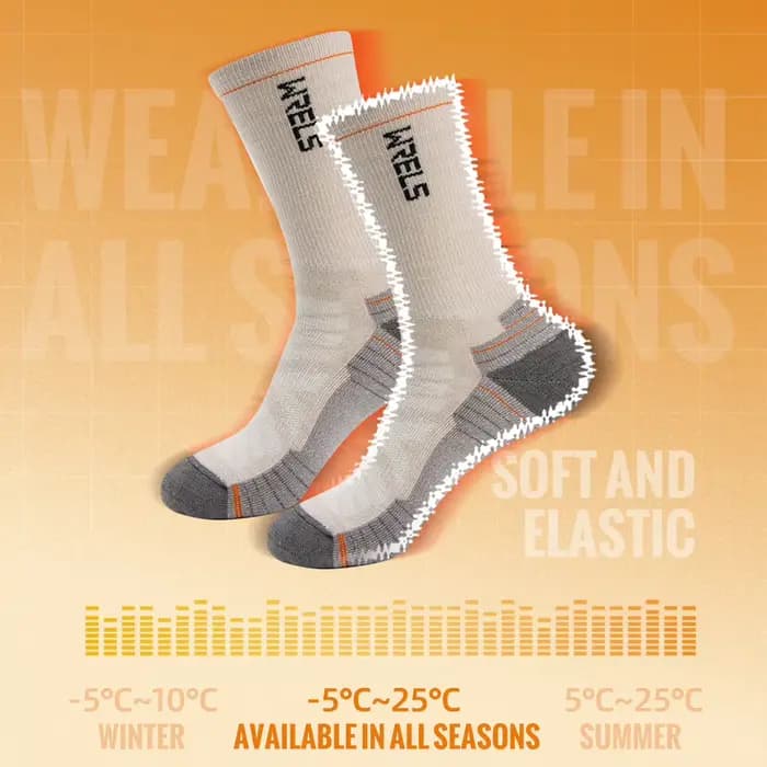 WRELS chaussettes en laine mérinos randonnée légère Absorption des chocs amortissement mi-mollet