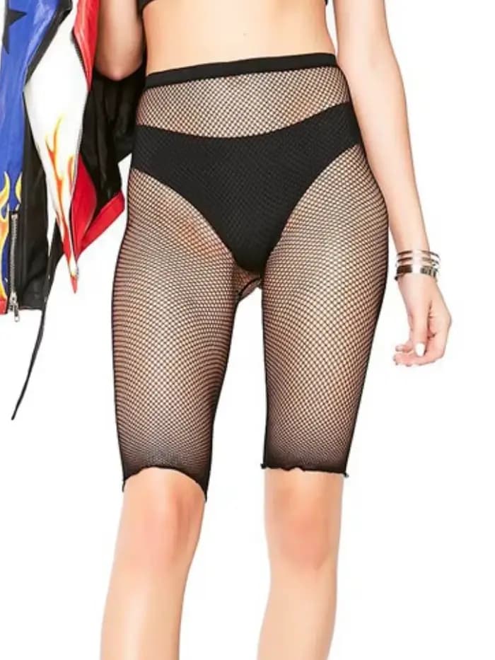 Femmes Sexy résille genou longueur collants unisexe Nylon noir fond court