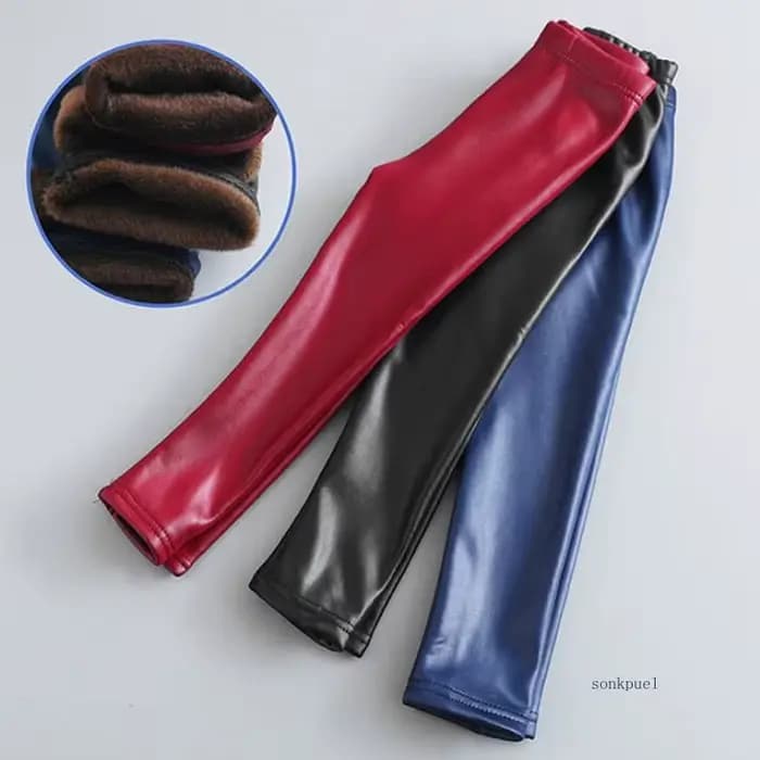 Pantalon en cuir Smile pour tout-petits filles