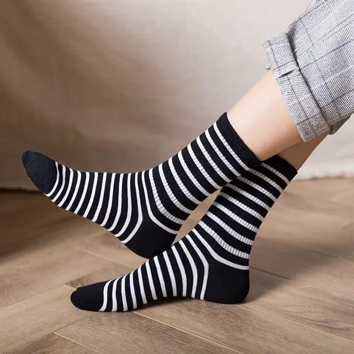 Hommes chaussettes coton respirant coloré blanc noir gris Meias Sox grille rayure décontracté affaires