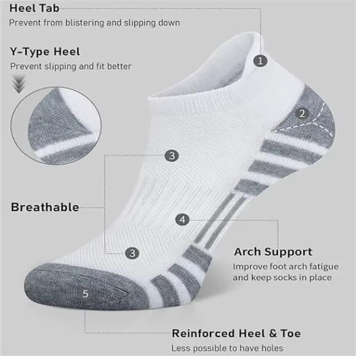6/24 paires de chaussettes de course athlétiques à la cheville