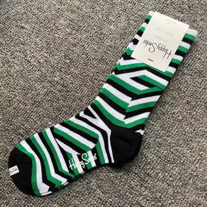 Happy-Chaussettes de sport en coton pour hommes et femmes