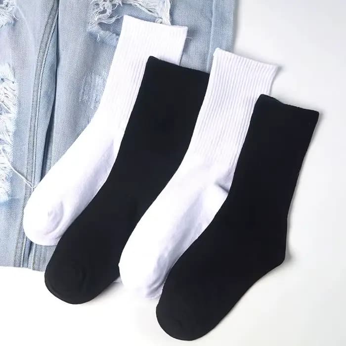 Chaussettes pour hommes coton blanc noir gris respirant longues