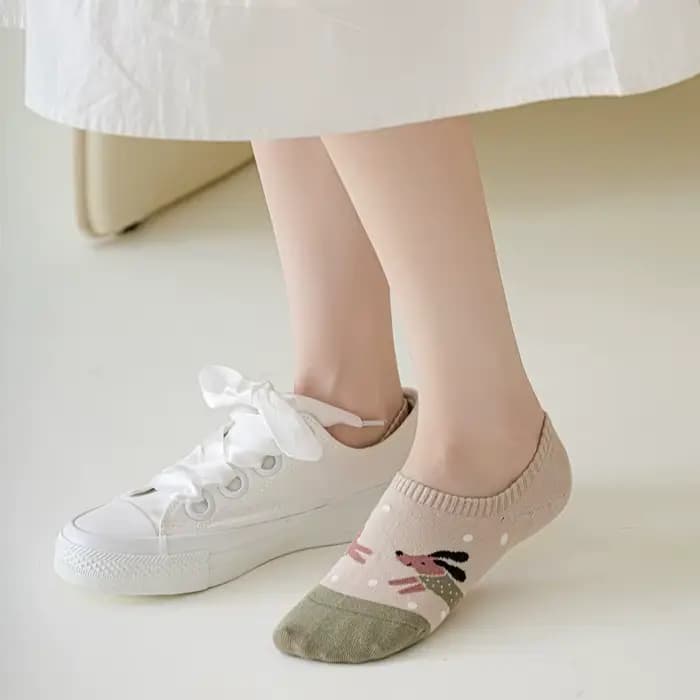 Pantoufles chaussettes mignonnes imprimées de dessin animé pour femmes