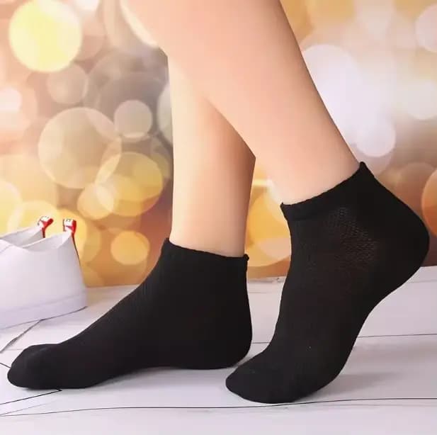 5/10 paires femmes été maille cheville athlétique chaussettes de course noir & blanc & gris mince coupe basse