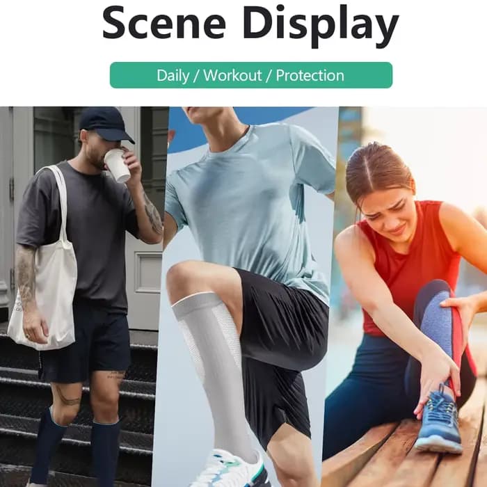 1 paire de chaussettes de compression 20-30 MMHg pour femmes et hommes - Meilleur soutien pour la circulation