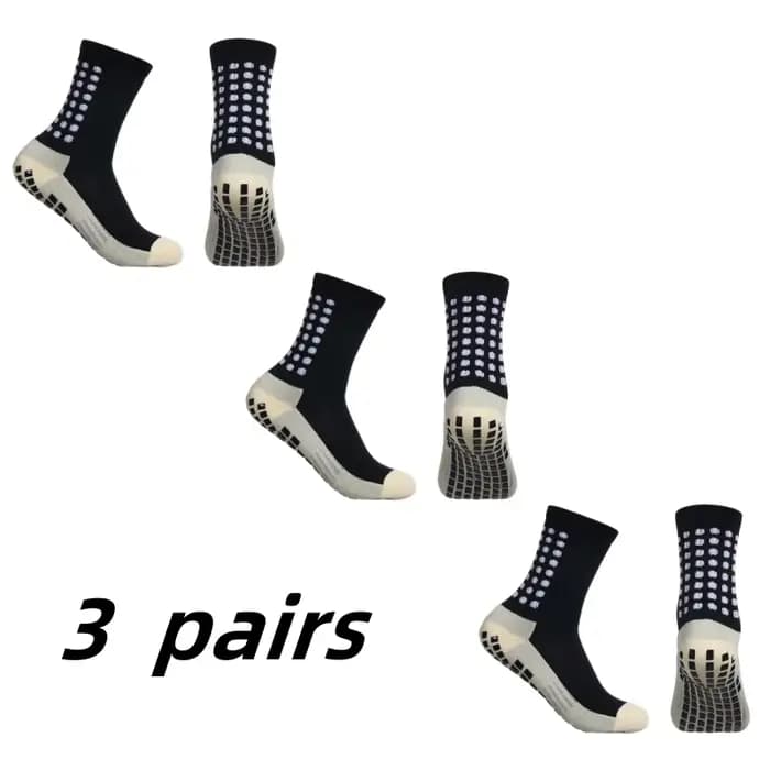 3 paires de chaussettes de football de sport mi-longues pour enfants