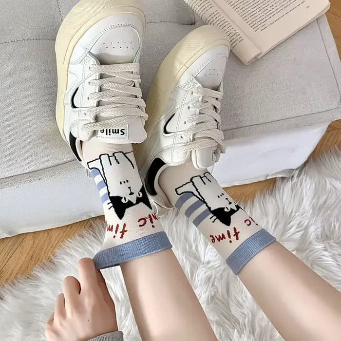 Chaussettes drôles 2025 mode Harajuku Vintage coton femmes