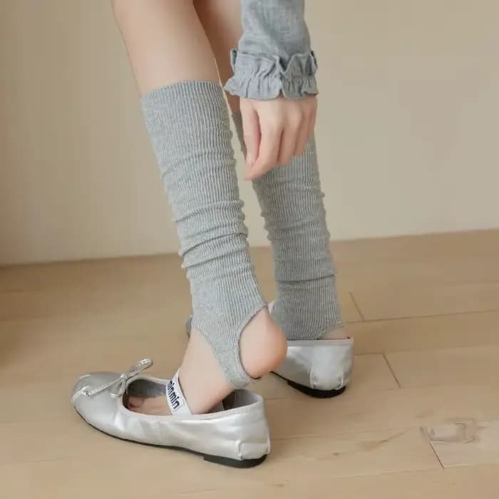Nouvelles chaussettes sans pieds à effet froissé pour femme