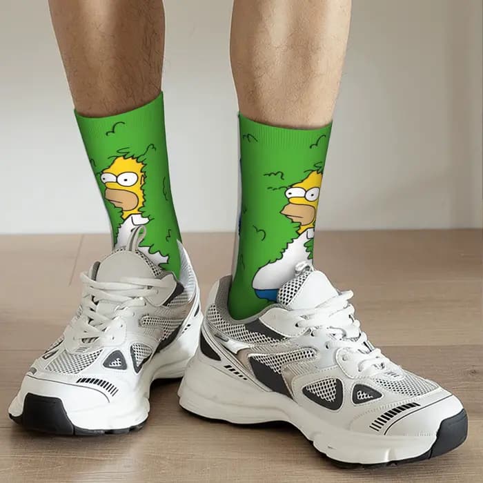 Chaussettes amusantes unisexes de dessin animé The S-Simpsons Homer pour l'automne et l'hiver