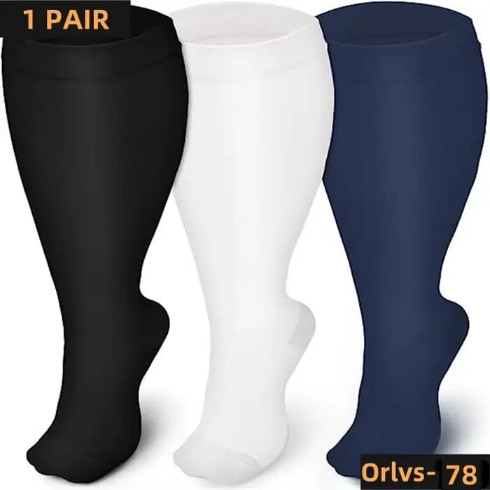 2XL-7XL grande taille chaussettes de Compression couleur unie femmes hommes sport course Yoga