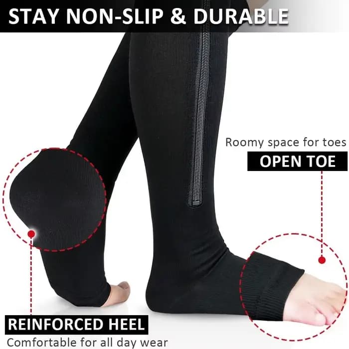 Chaussettes de compression à fermeture éclair pour femmes et hommes