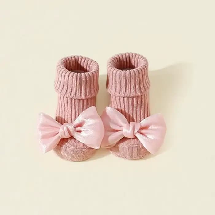 Chaussettes antidérapantes pour bébé avec de jolis nœuds