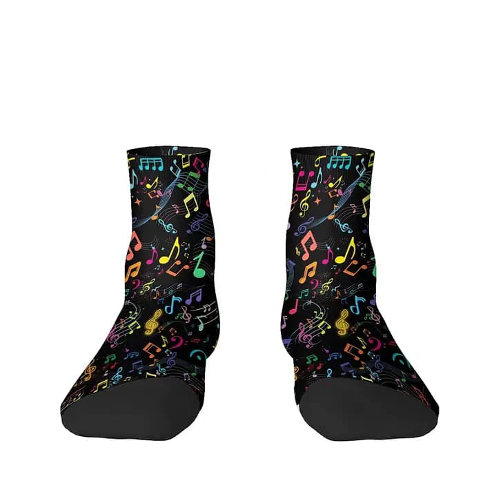 Notes de musique chaussettes Vintage rue Hip Hop nouveauté