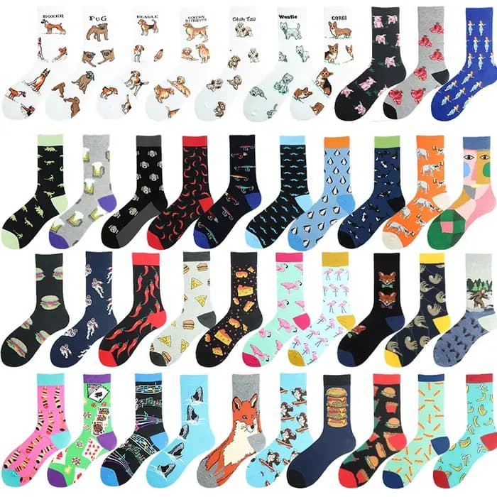Nouveauté Chili flamants Sokken fromage Pizza requin désisgn Hip Hop chaussettes drôles hommes Happy Crew Harajuku unisexe Skateboard Skarpetki